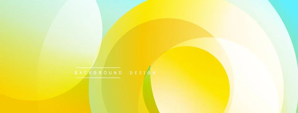 Abstract composition with layered circular elements, blending gradients and soft Stock Illustration