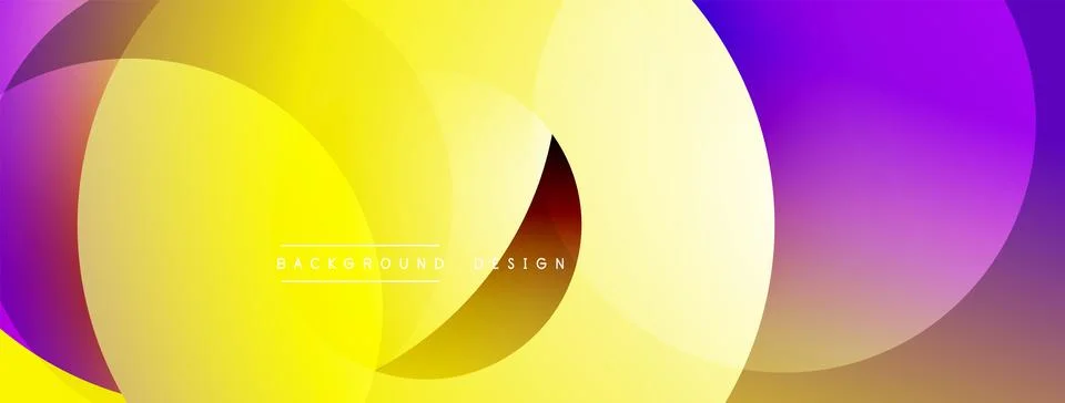 Abstract composition with layered circular elements, blending gradients and soft Stock Illustration