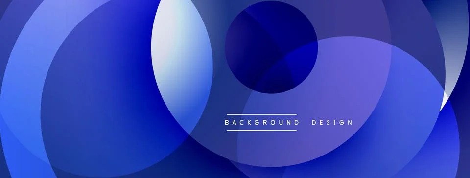 Abstract composition with layered circular elements, blending gradients and soft Stockillustratie