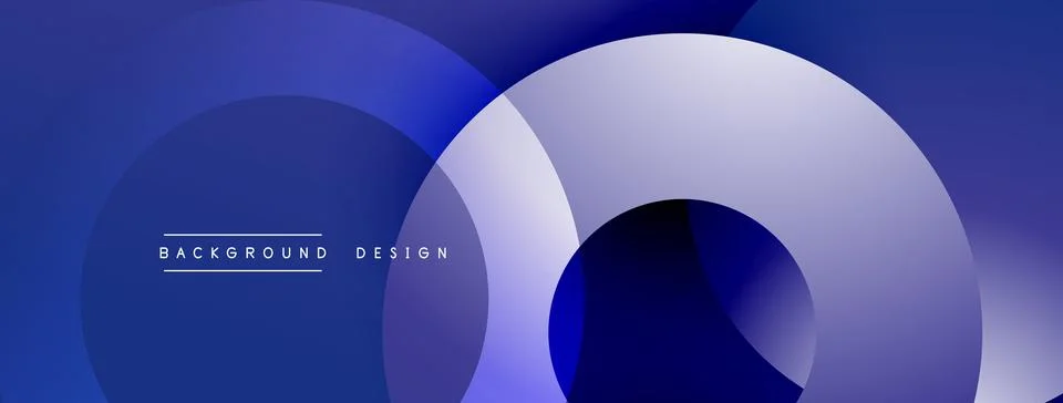 Abstract composition with layered circular elements, blending gradients and soft Stock Illustration
