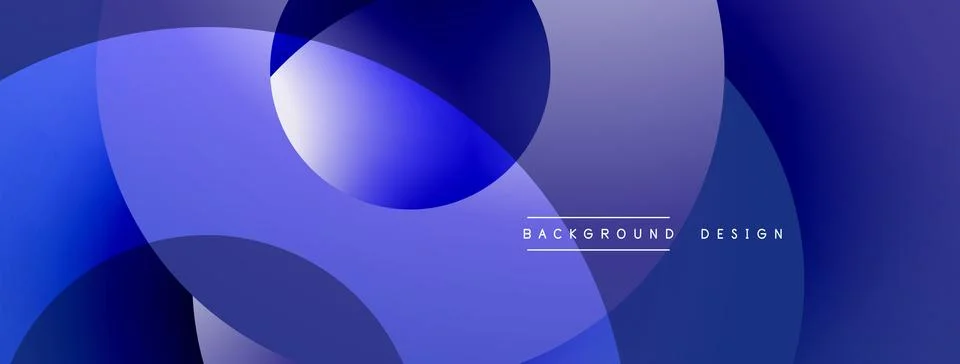 Abstract composition with layered circular elements, blending gradients and soft Stock Illustration