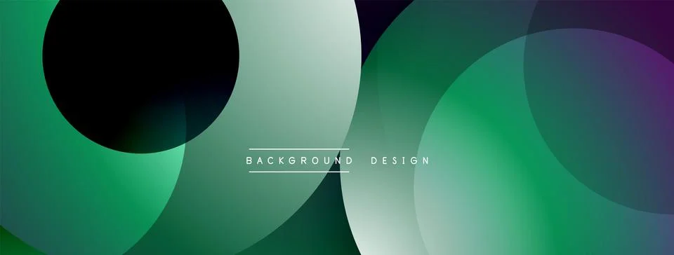 Abstract composition with layered circular elements, blending gradients and soft Stock Illustration