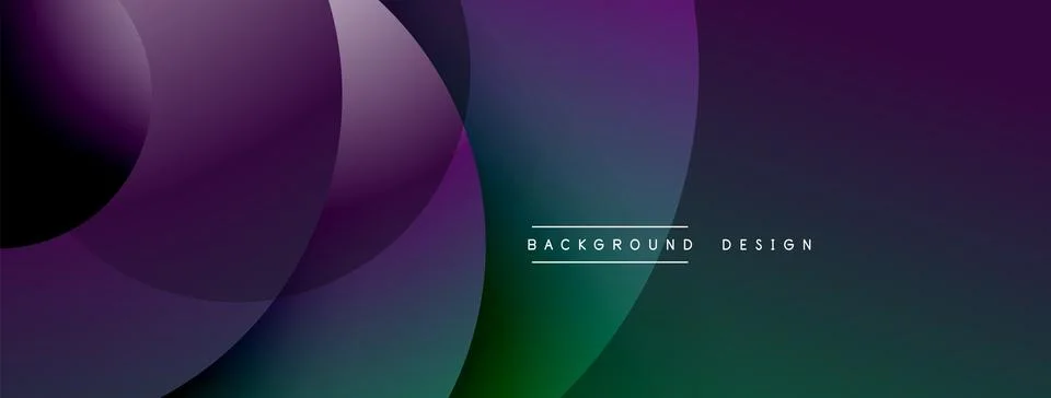 Abstract composition with layered circular elements, blending gradients and soft Stockillustratie