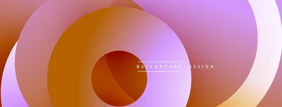 Abstract composition with layered circular elements, blending gradients and soft Stockillustratie