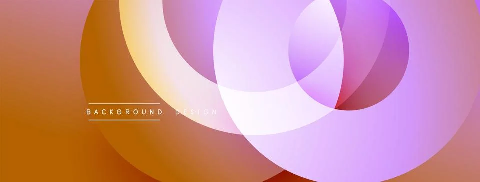 Abstract composition with layered circular elements, blending gradients and soft Stockillustratie