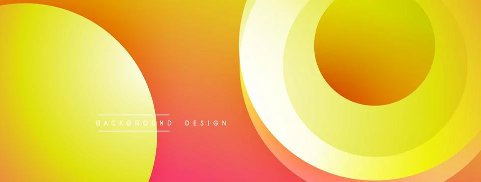 Abstract composition with layered circular elements, blending gradients and soft Stock Illustration