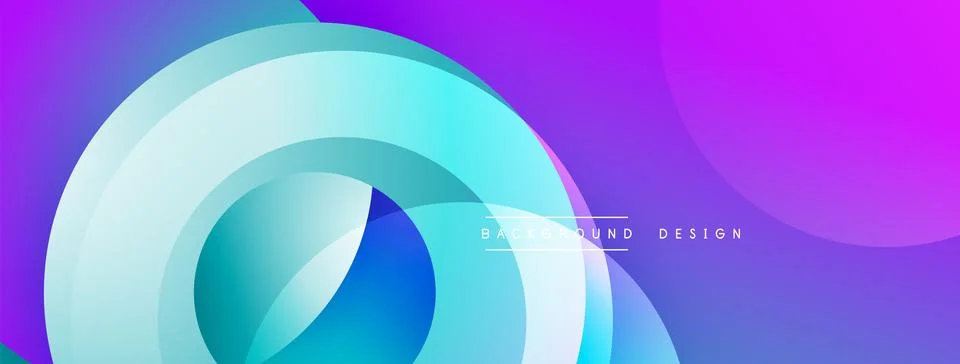 Abstract composition with layered circular elements, blending gradients and soft 스톡 일러스트