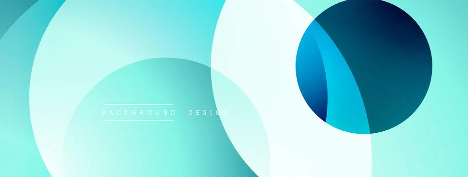 Abstract composition with layered circular elements, blending gradients and soft Stock Illustration