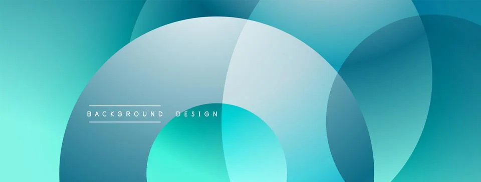 Abstract composition with layered circular elements, blending gradients and soft Stock Illustration