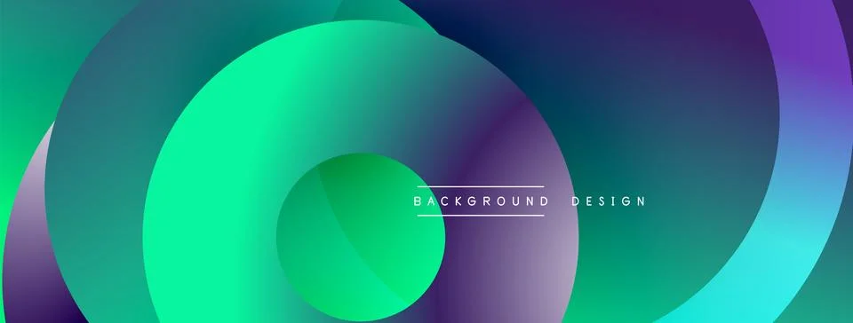Abstract composition with layered circular elements, blending gradients and soft Stock Illustration