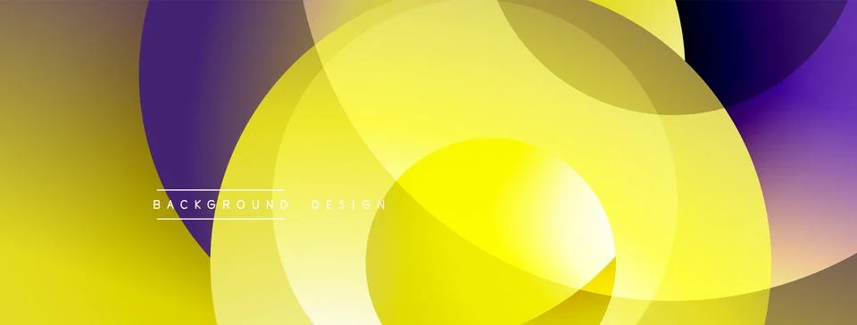 Abstract composition with layered circular elements, blending gradients and soft Stockillustratie