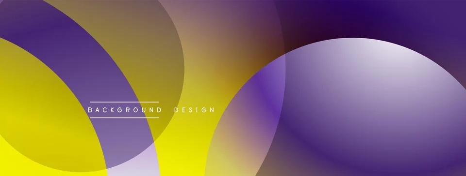 Abstract composition with layered circular elements, blending gradients and soft Stock Illustration