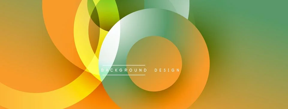 Abstract composition with layered circular elements, blending gradients and soft 库存插图