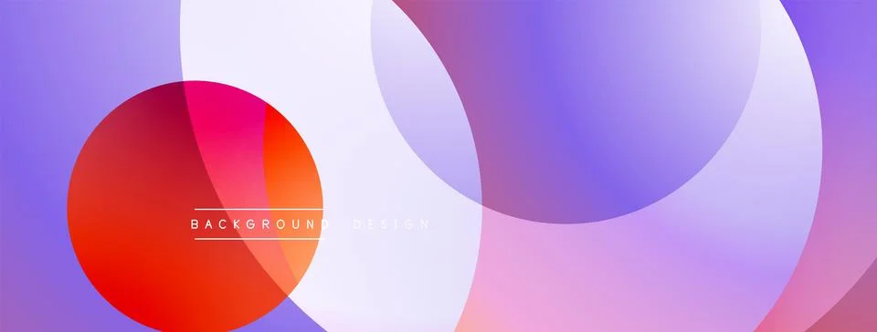 Abstract composition with layered circular elements, blending gradients and soft 스톡 일러스트