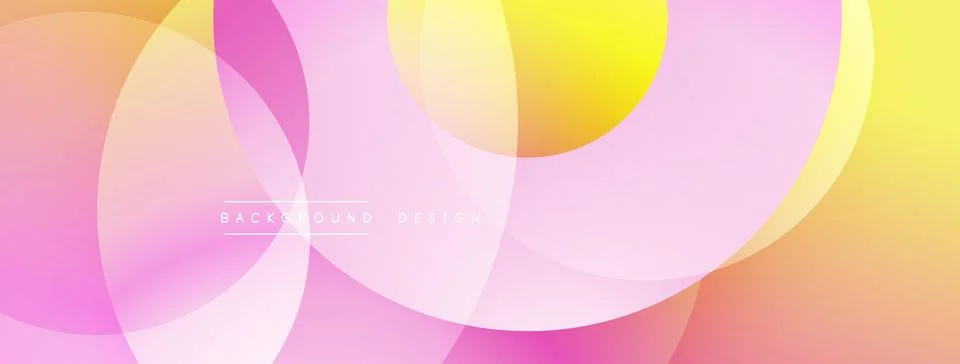 Abstract composition with layered circular elements, blending gradients and soft Stock Illustration