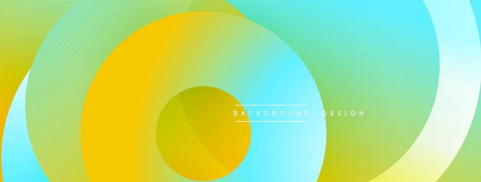 Abstract composition with layered circular elements, blending gradients and soft Stockillustratie