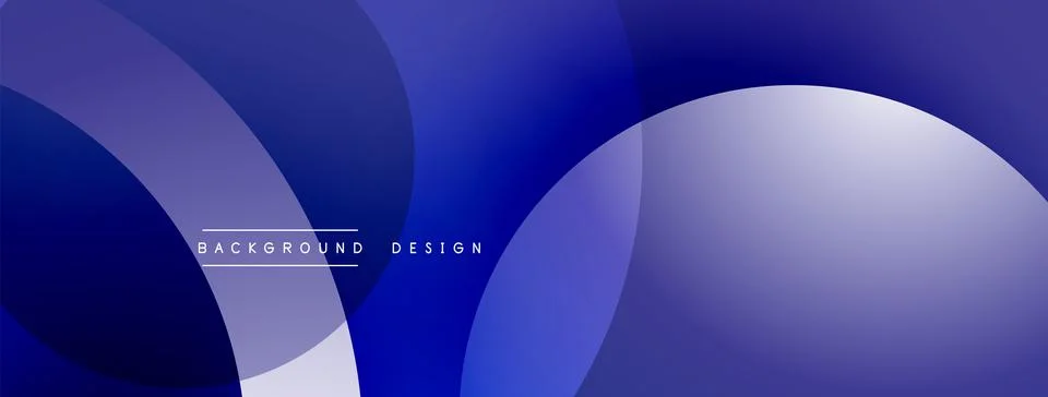 Abstract composition with layered circular elements, blending gradients and soft Illustrazione stock