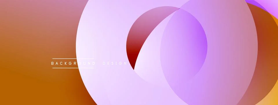 Abstract composition with layered circular elements, blending gradients and soft Stockillustratie