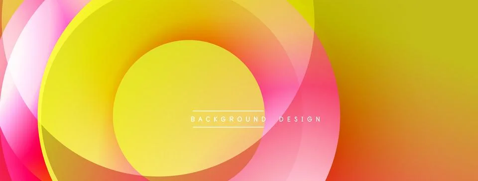 Abstract composition with layered circular elements, blending gradients and soft Stock Illustration