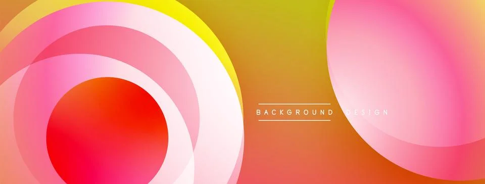 Abstract composition with layered circular elements, blending gradients and soft 스톡 일러스트