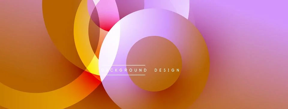 Abstract composition with layered circular elements, blending gradients and.. Stock Illustration