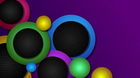 Abstract composition with layered circular frames and glossy spheres backgr.. 動画素材 333908567