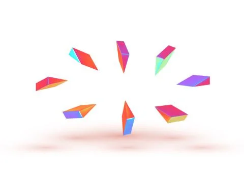 Abstract composition Levitation of sharp geometric shape. sharp conical pyram Stock Illustration