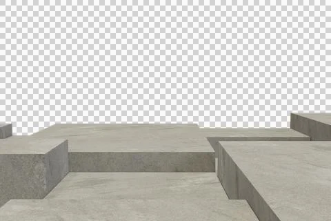 Abstract composition of light grey, textured concrete blocks formin Stock Illustration