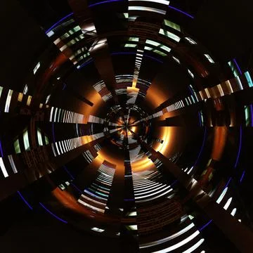 Abstract composition of light trails and technological elements on the subject Stock Photos