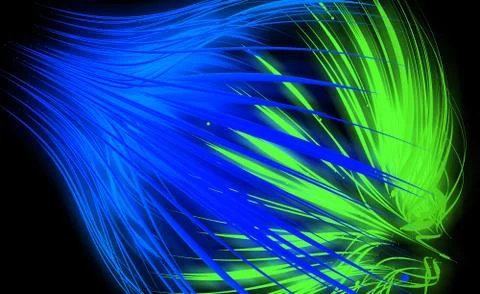 Abstract composition of luminous lines on a black background Stock Illustration