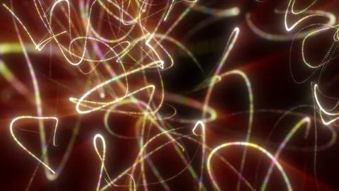 Abstract composition of luminous multicolored light scribbles and dotted tr.. イラスト素材