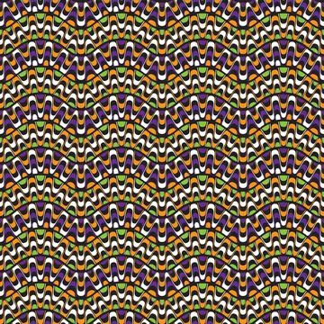 Abstract  composition made of curvy elements. Ethnic style. Seamless pattern. Stock Illustration