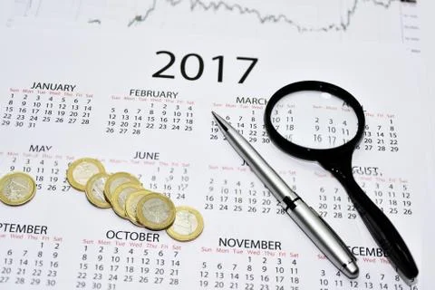 Abstract composition of making year plans. Stock Photos