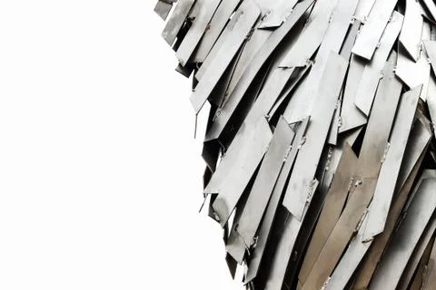 Abstract composition of metal discs on the left side can fit an advertisement Stock Photos
