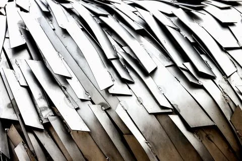 Abstract composition of metal discs on the left side can fit an advertisement Stock Photos