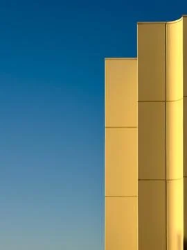 Abstract Composition of a Modern Architectural Structure Bathed in Golden S.. Stock Photos