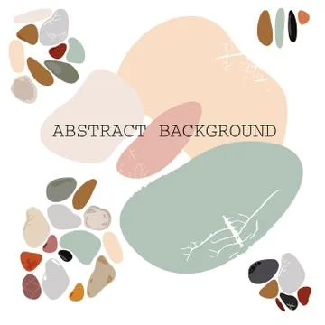 Abstract composition. Modern design with current natural color. Stones scattered Stock Illustration