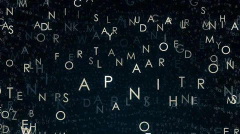 Abstract composition from moving letters and words 4K Stock Footage