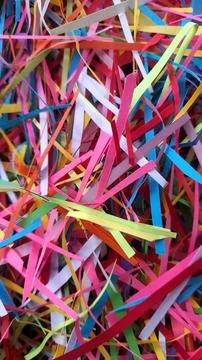 An abstract composition of multi-colored paper pieces, colorfull background Stock Photos