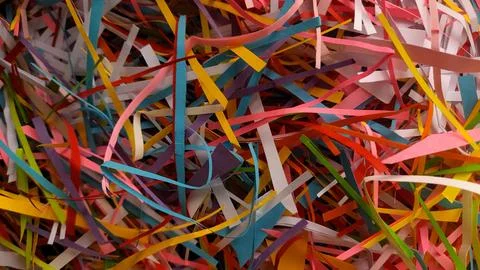 An abstract composition of multi-colored paper pieces, colorfull background Stock Photos