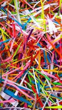 An abstract composition of multi-colored paper pieces, colorfull background Stock Photos