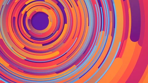 Abstract composition of multicolored circles. 3d rendering loop animation 4k UHD Stock Footage 129548772