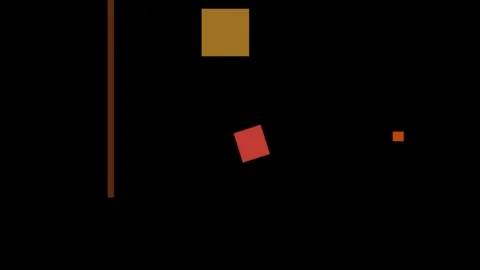 Abstract composition with orange and brown squares on a black background Stock Footage 335430619