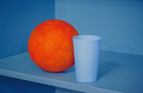 Abstract Composition With Orange Ball Stock Photos