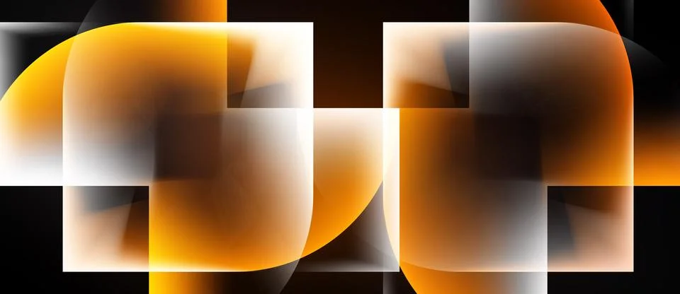 Abstract composition. Orange, brown, white shapes overlap. Modern design, cle Stock Illustration