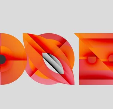 Abstract composition. Orange, red shapes overlap creating dynamic visual effect. Stockillustratie