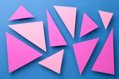 Abstract Composition Over Blue Paper Background Stock Photos