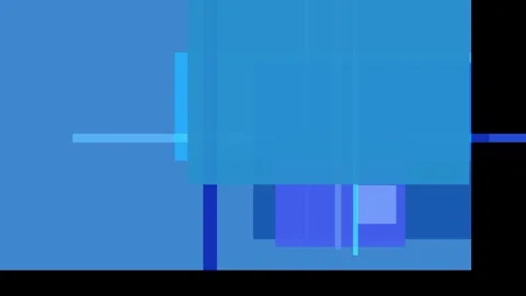 Abstract composition of overlapping blue rectangles and lines on a black ba.. Stock Footage 335430847