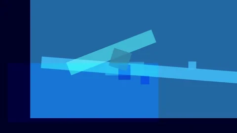 Abstract composition of overlapping blue rectangles and squares on a dark b.. Stock Footage 335430856