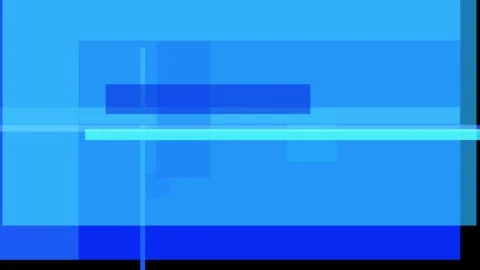Abstract composition of overlapping blue rectangles and lines against a bla.. Stock Footage 335430959